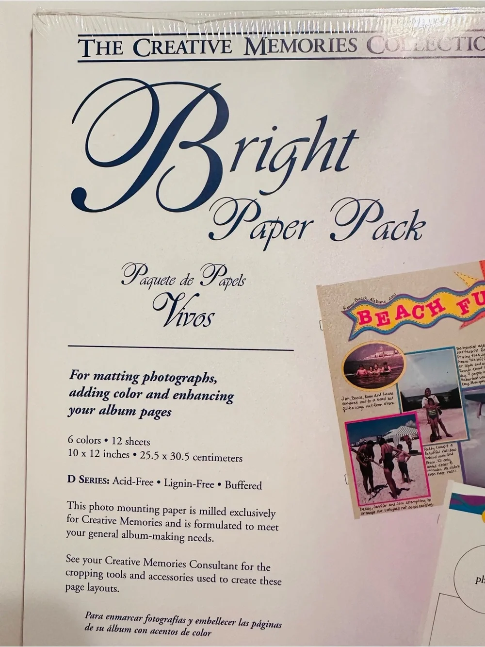 Creative Memories 10x12 BRIGHT Photo Mounting Paper - 6 colors • 12 sheets